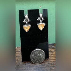 Signed Carolyn Pollack sterling and stone earrings.